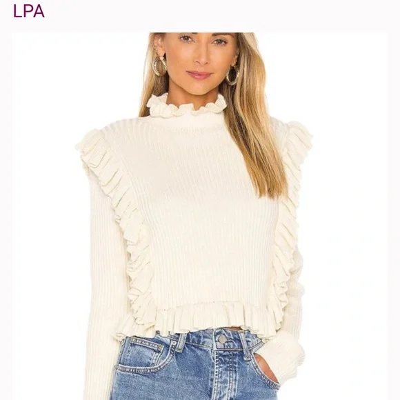 Cream Ruffle Sweater - Picture 4 of 7
